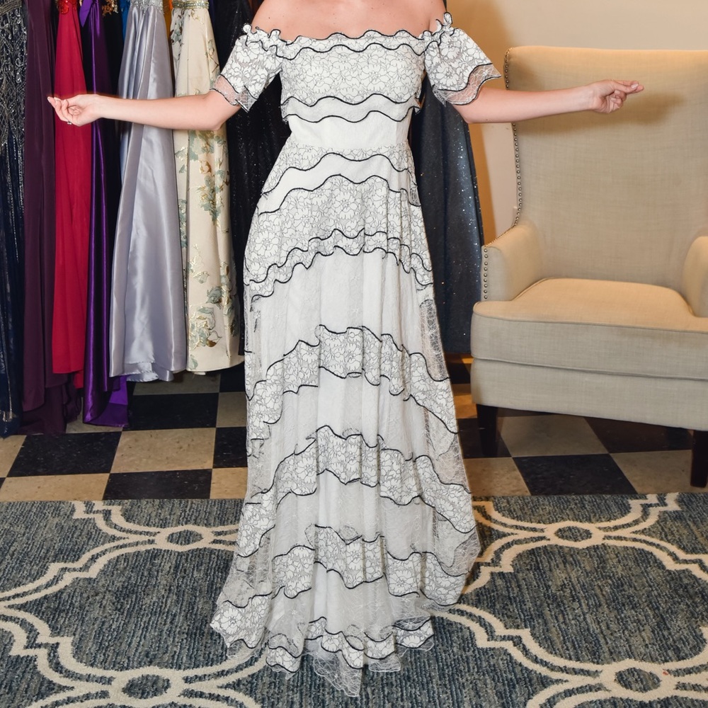 White lace maxi dress